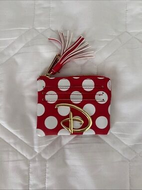 Disney Red and White Polka Dot Card Wallet with Tassel